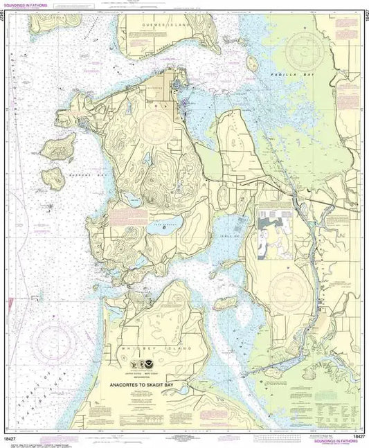 NOAA Chart 18427 - Anacortes to Skagit Bay