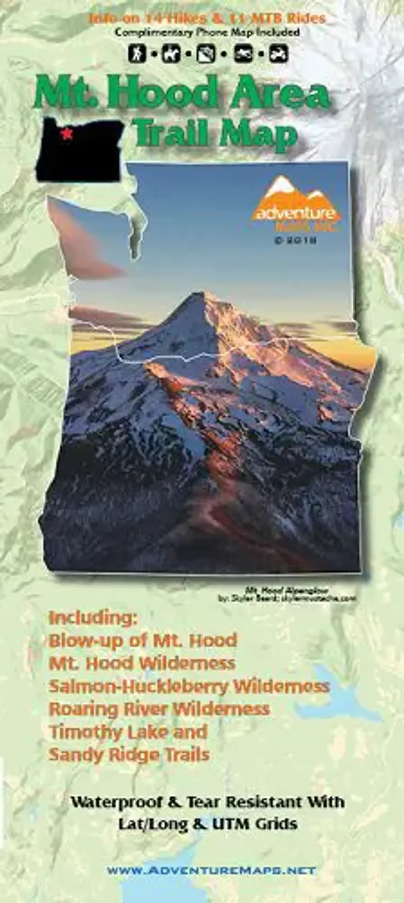 Mt Hood Area Hiking Map