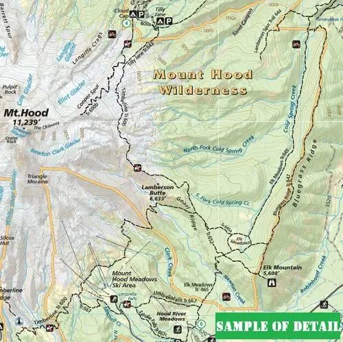Mt Hood Area Hiking Map