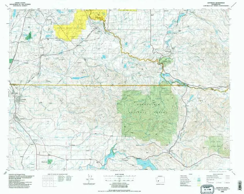 Centralia USGS 1:100K Topo Map