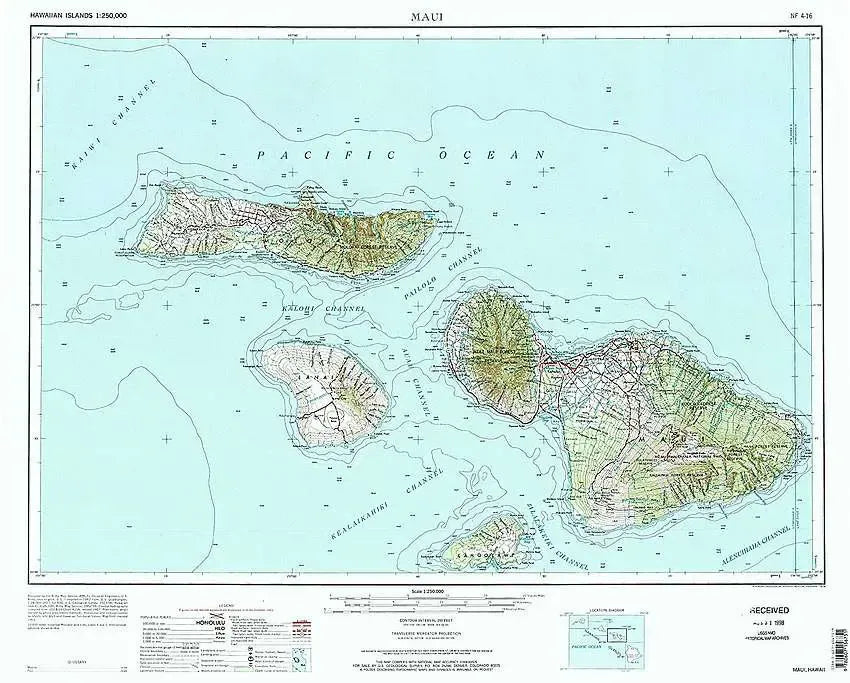 Maui & Molokai Topographic Map