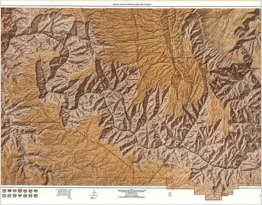Grand Canyon Shaded Relief Wall Map