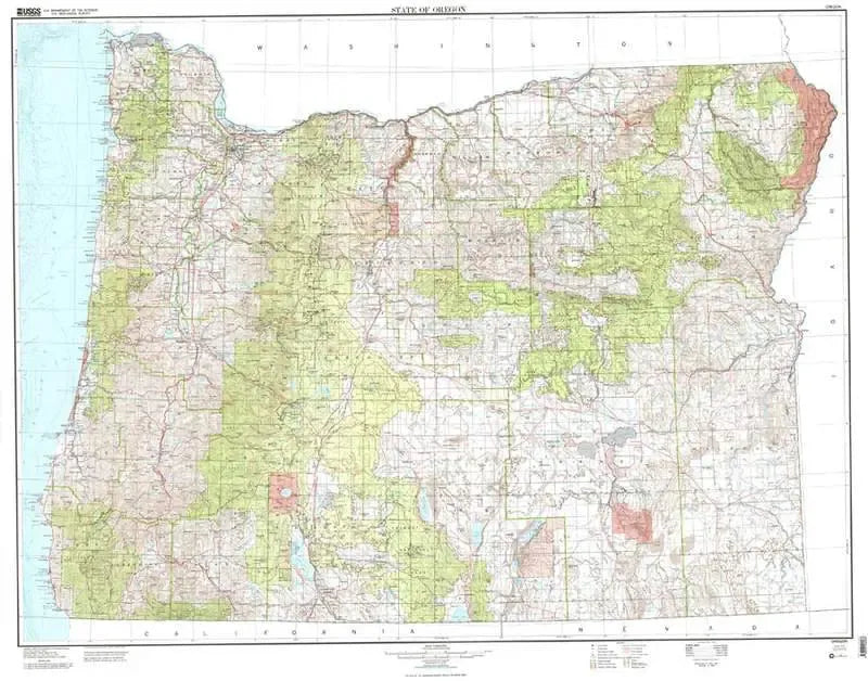 Oregon Topographic Wall Map