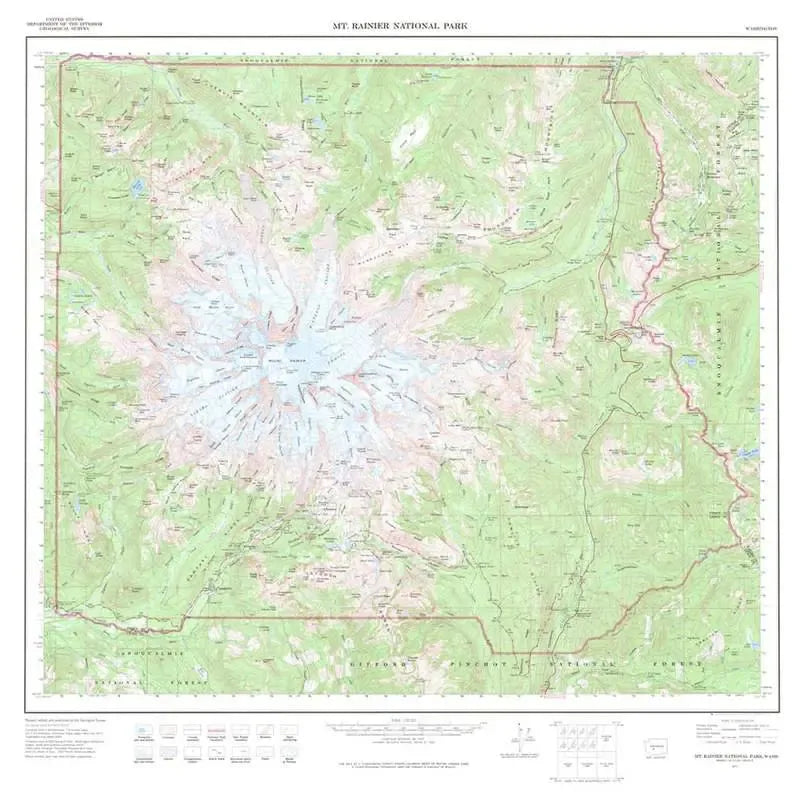 Mt. Rainier NP Topographic Wall Map