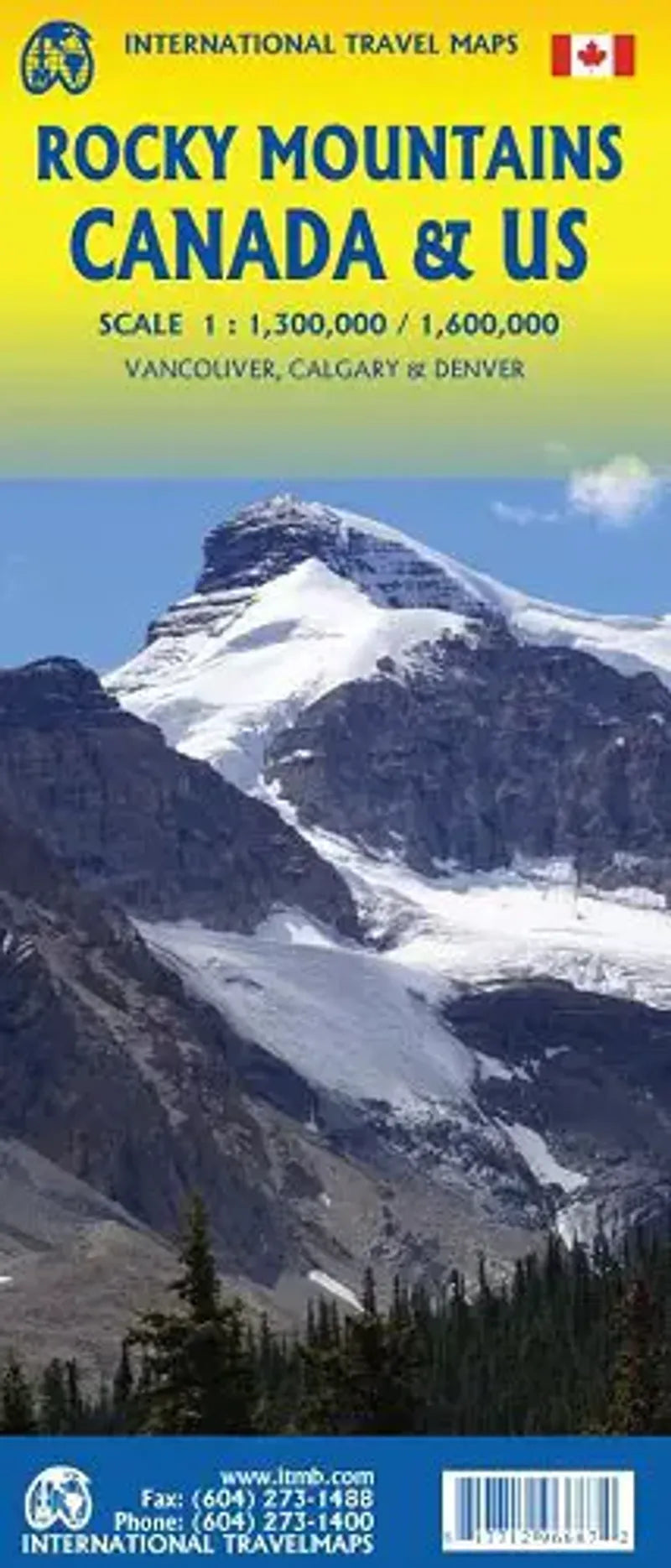 Rocky Mountains US Canada Travel Map