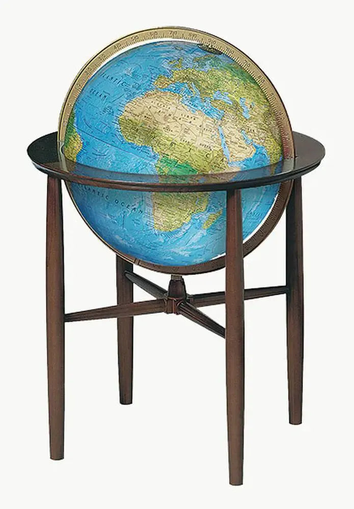 Austin 16" Illuminated Floor Globe - Blue Ocean