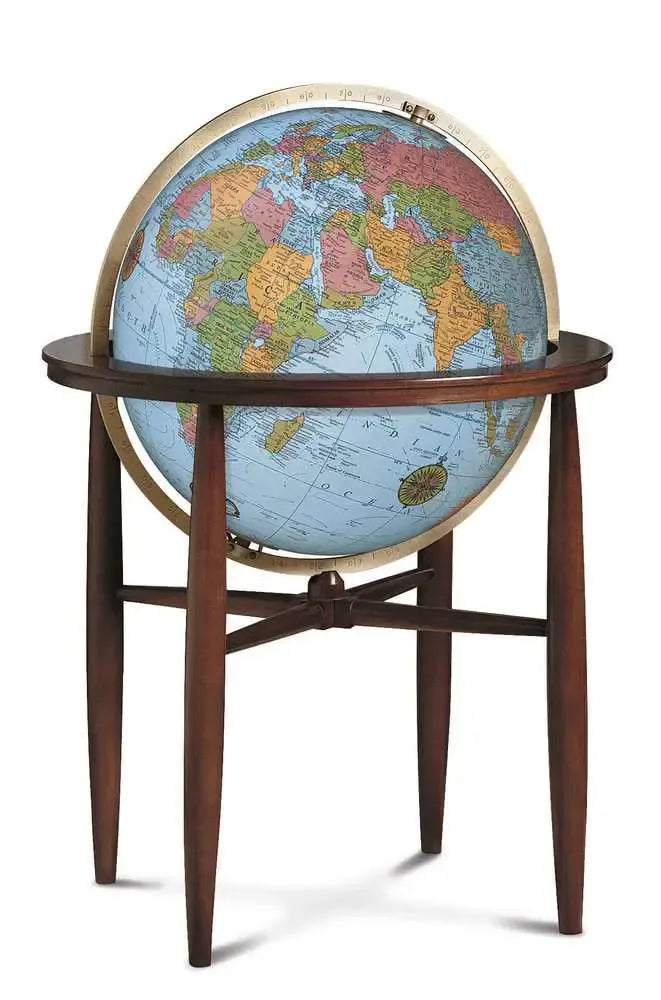Finley World Globe - 20" Illuminated Floor Globe - Blue Ocean
