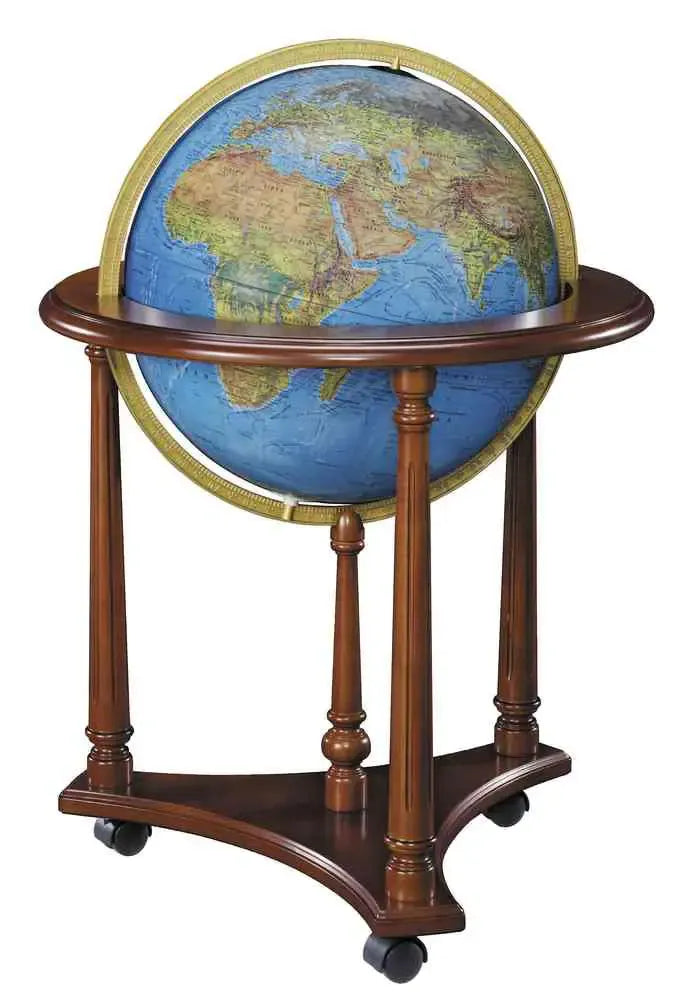 LaFayette World Globe - 16" Illuminated Floor Globe - Blue Ocean