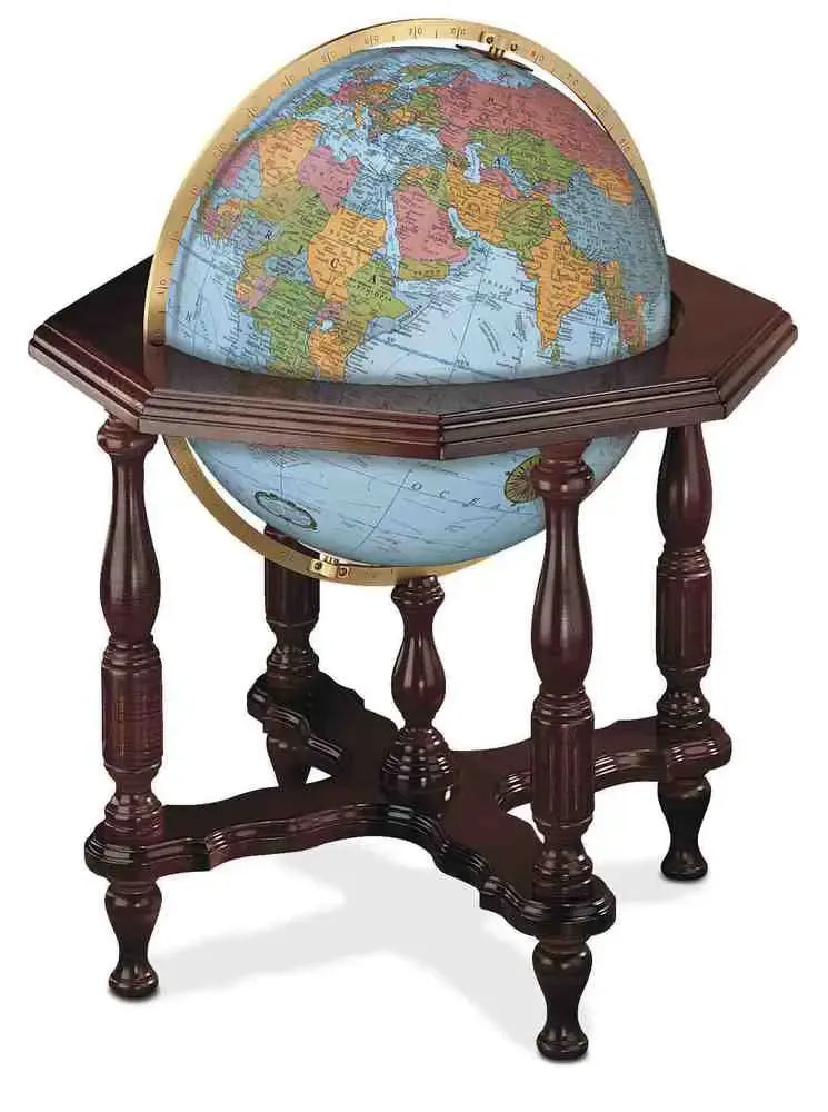Statesman World Globe - 20" Illuminated Floor Globe - Blue Ocean