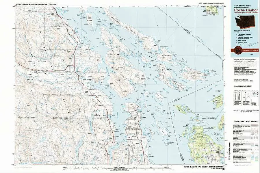 Roche Harbor USGS 1:100K Topo Map