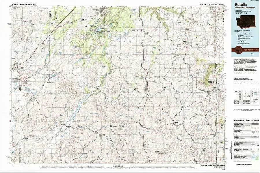 Rosalia USGS 1:100K Topo Map