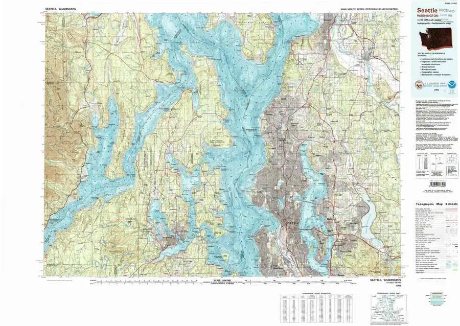 Seattle USGS 1:100K Topo Map