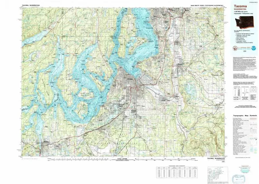 Tacoma USGS 1:100K Topo Map