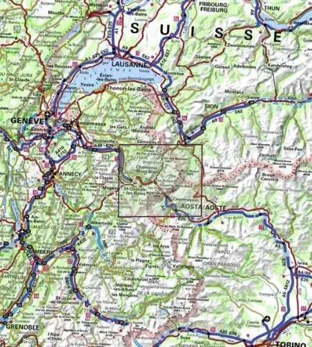 Tour Du Mont Blanc Map l IGN