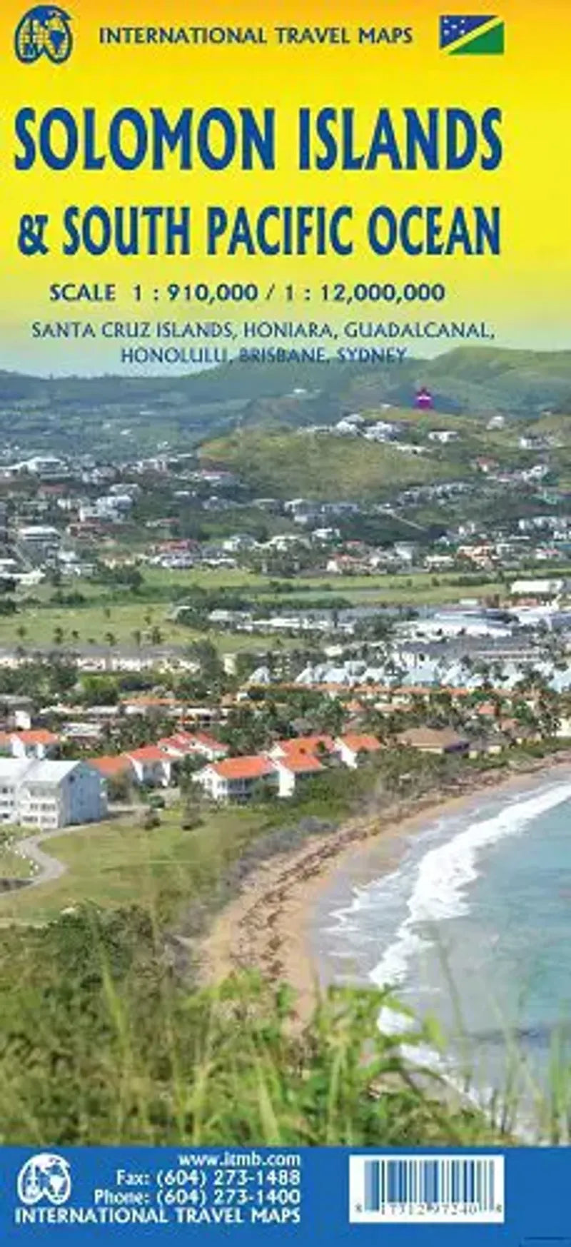 Solomon Islands South Pacific Ocean Travel Map