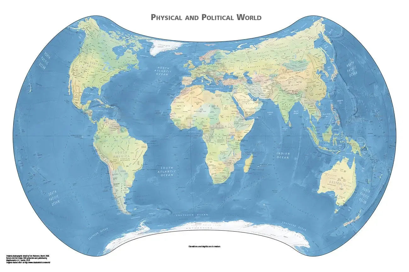 Equal Area World Map (Political/Physical)