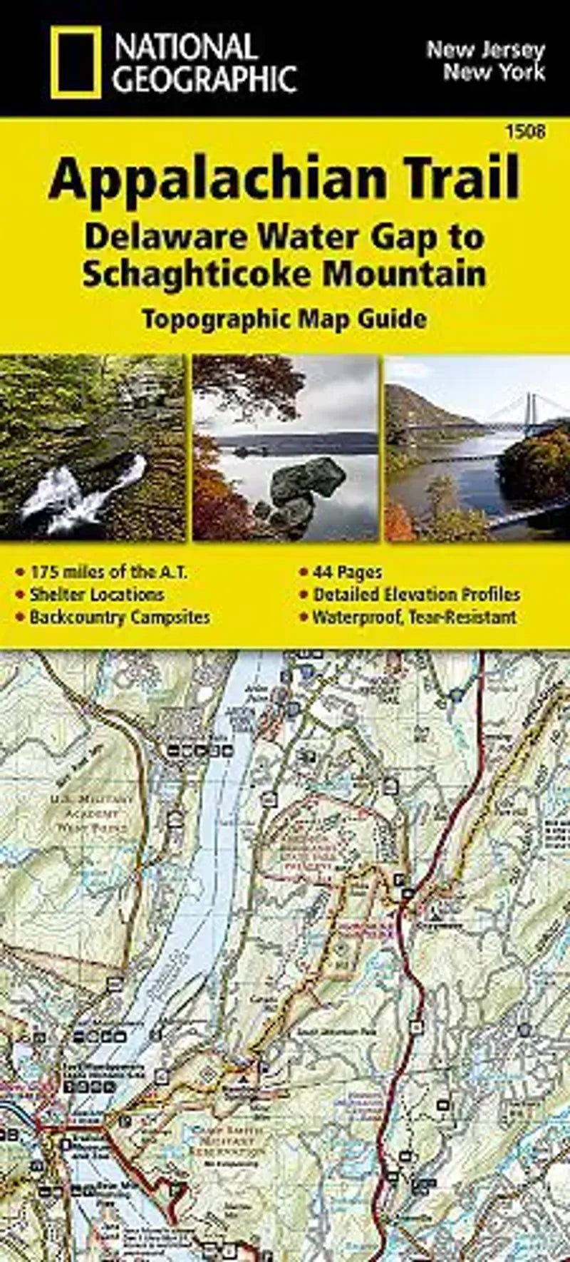 Appalachian Trail Map 1508 Delaware Gap to Schaghticoke Mountain