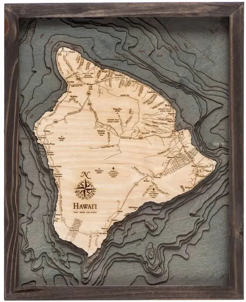 Hawaii (The Big Island) Wood Chart