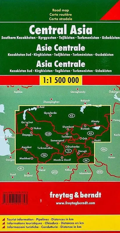 Central Asia Travel Map by Freytag & Berndt