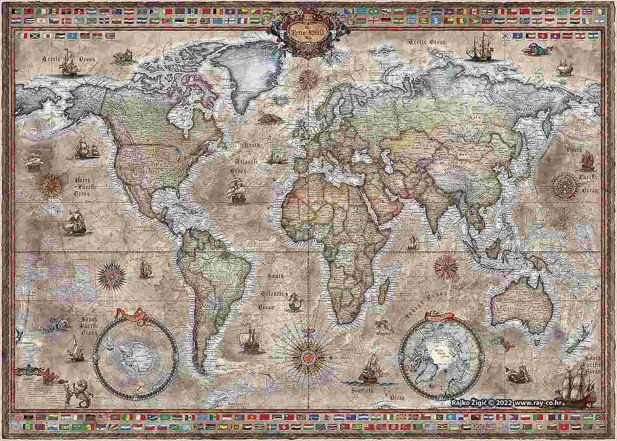Retro World Map