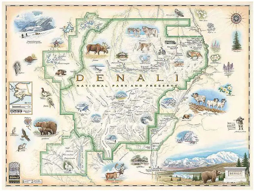 Denali National Park Wall Map