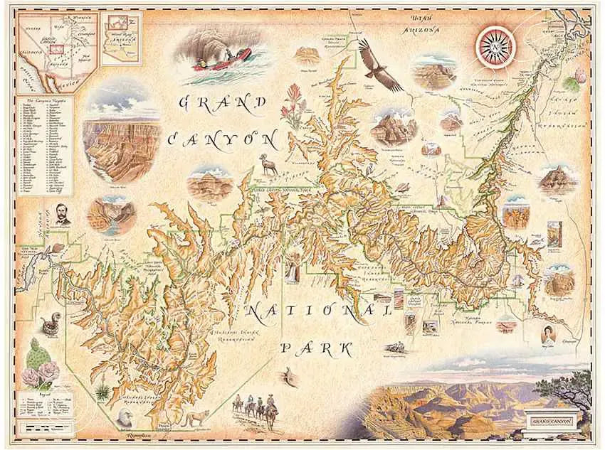 Grand Canyon National Park Wall Map
