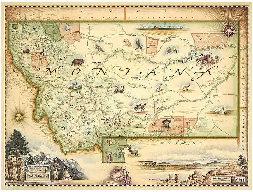 Montana Wall Map