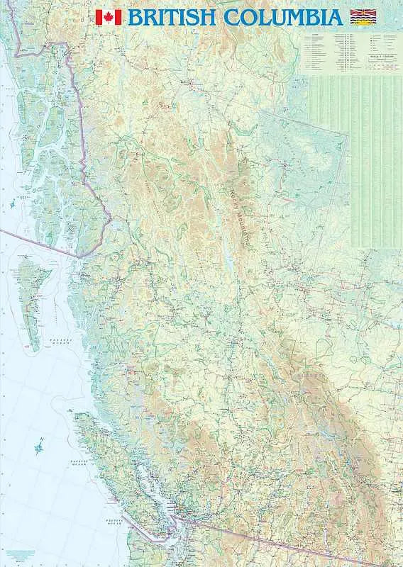 British Columbia Wall Map