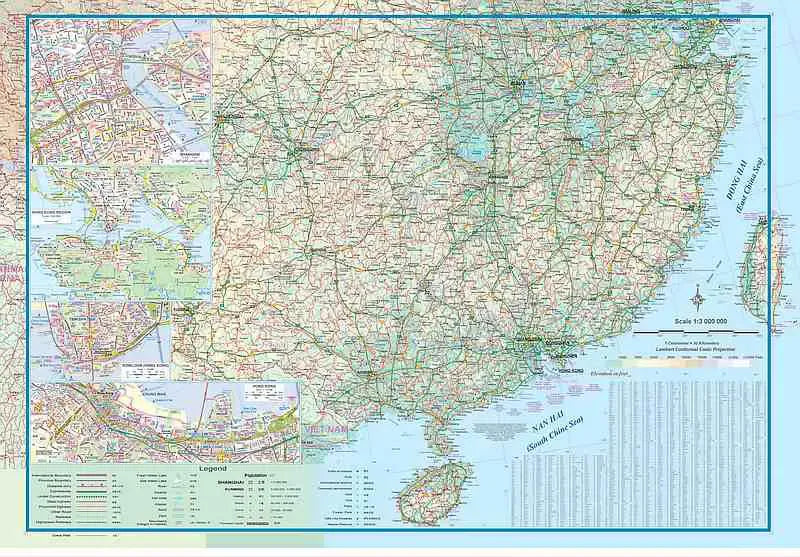 China, South & Guangzhou Travel Map