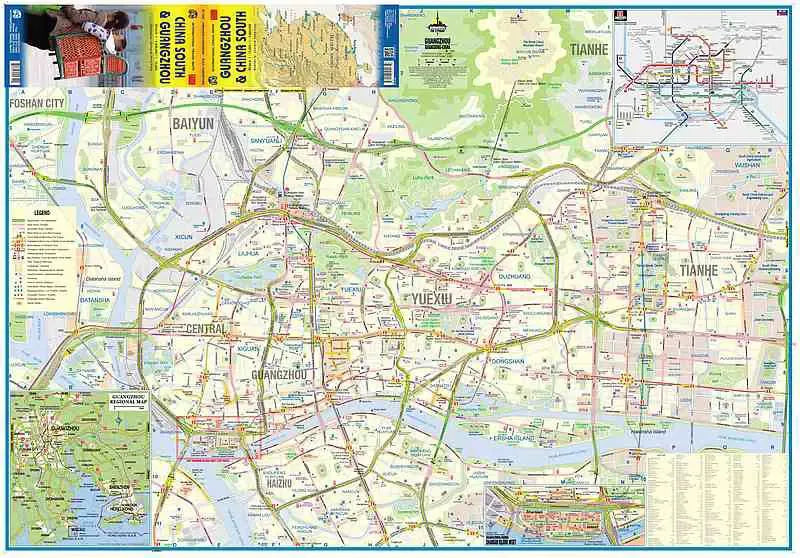 China, South & Guangzhou Travel Map