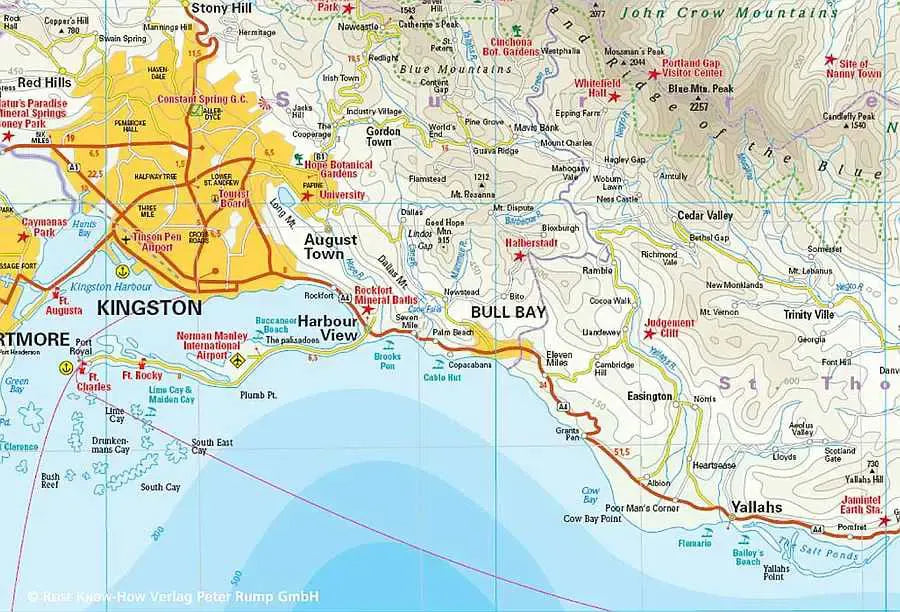 Jamaica Travel Map l Reise Know How