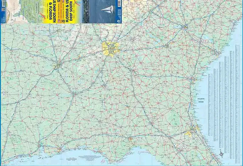 Florida & Deep South Travel Map
