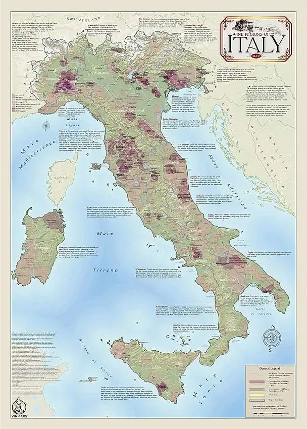 Italy Wine Region Map