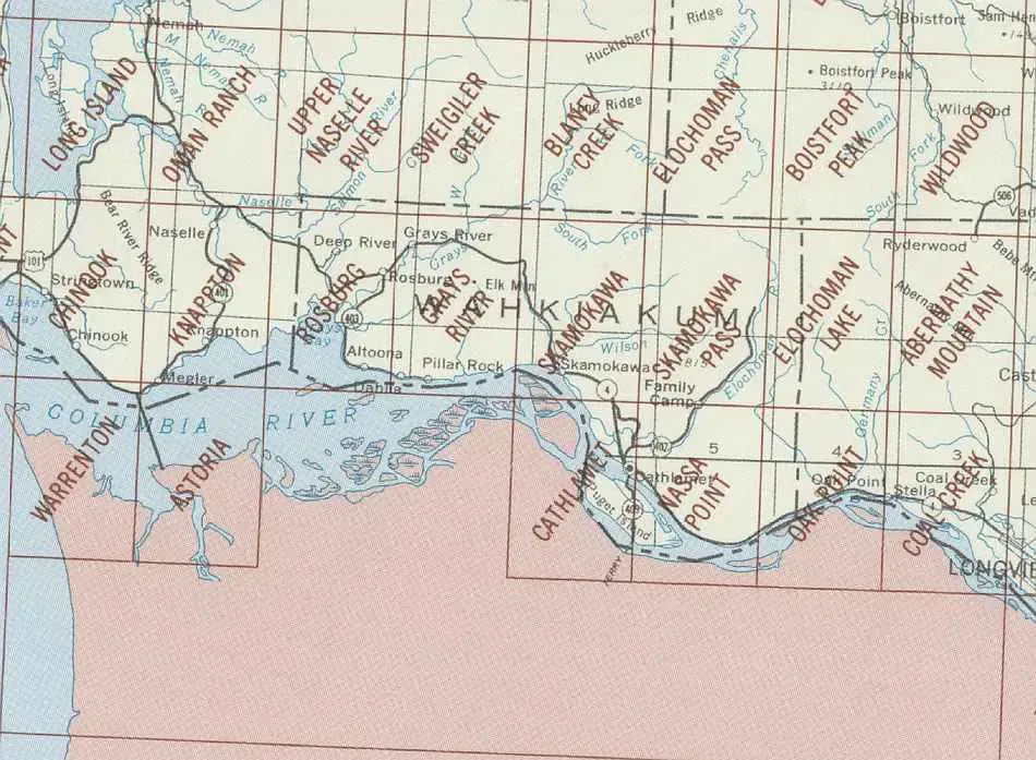 Astoria WA Area 1:24K USGS Topo Maps