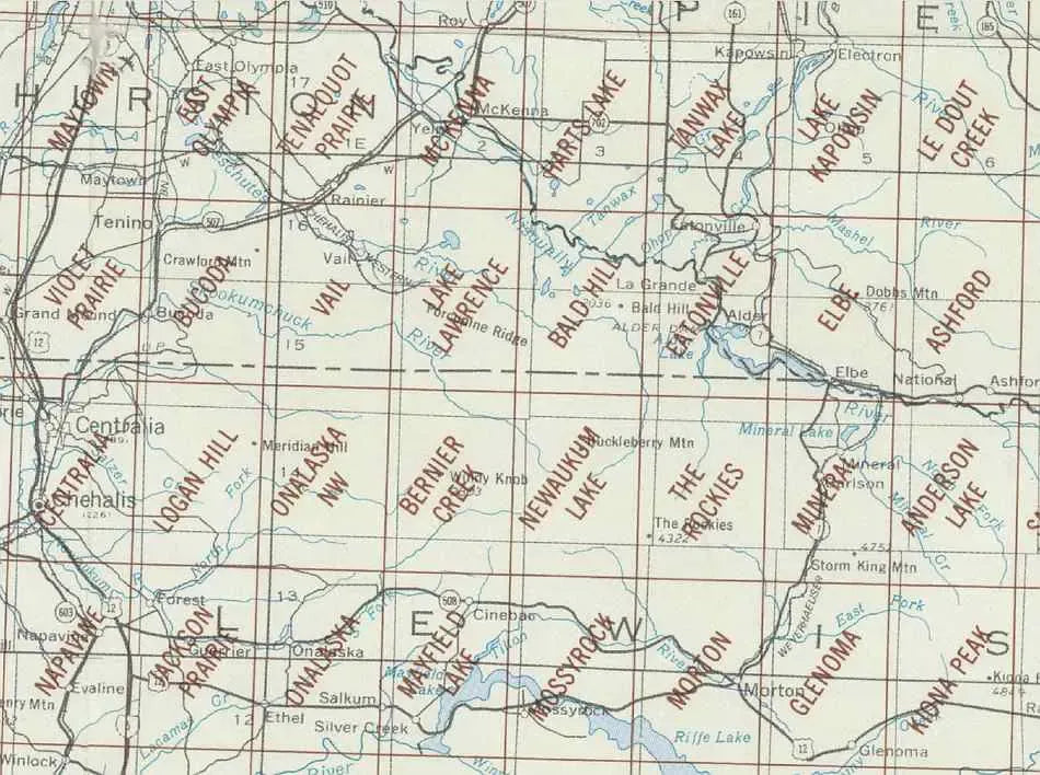 Centralia Area 1:24K USGS Topo Maps