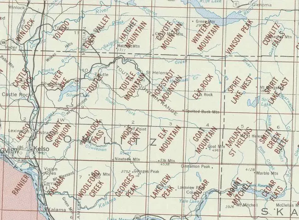 Mount Saint Helens Area 1:24K USGS Topo Maps