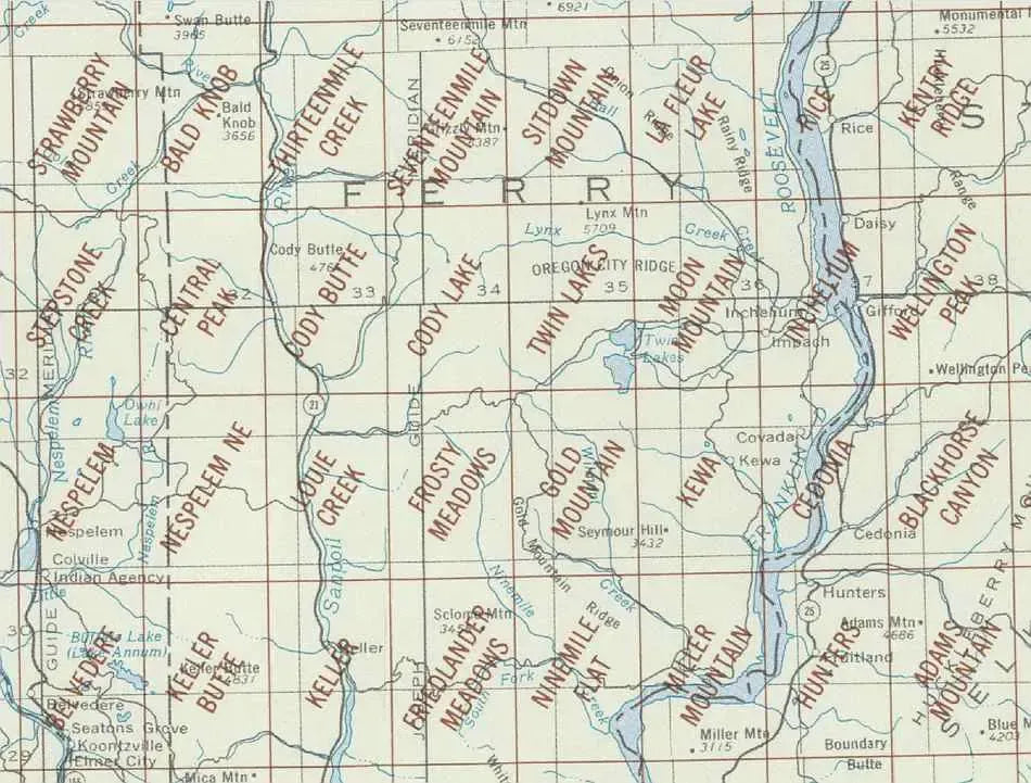 Nespelem Area 1:24K USGS Topo Maps