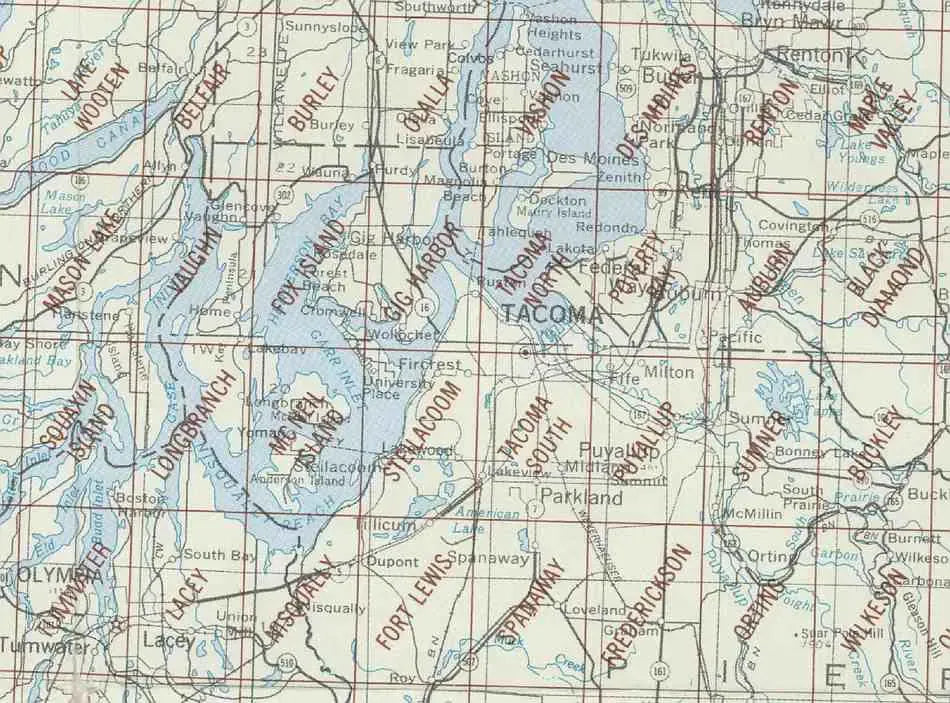 Tacoma Area 1:24K USGS Topo Maps