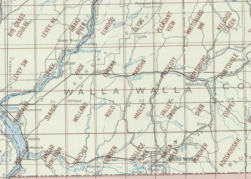 Walla Walla Area 1:24K USGS Topo Maps