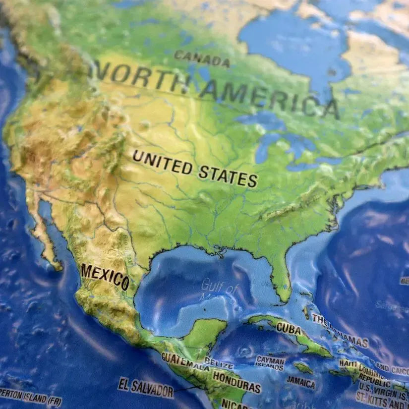 World Raised Relief Map