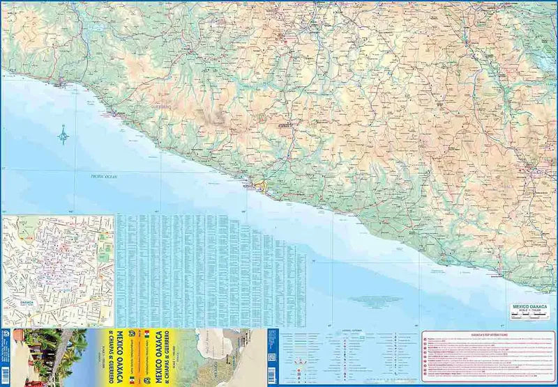 Mexico Oaxaca Chiapas Travel Map
