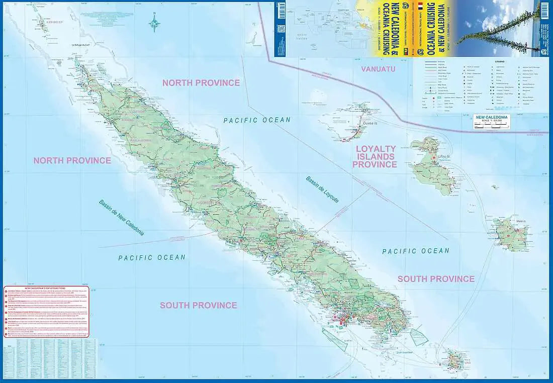 Oceania Cruising & New Caledonia Travel Map