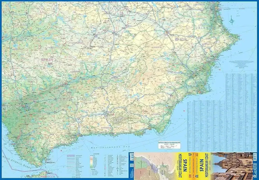 Spain Mediterranean Coast Travel Map