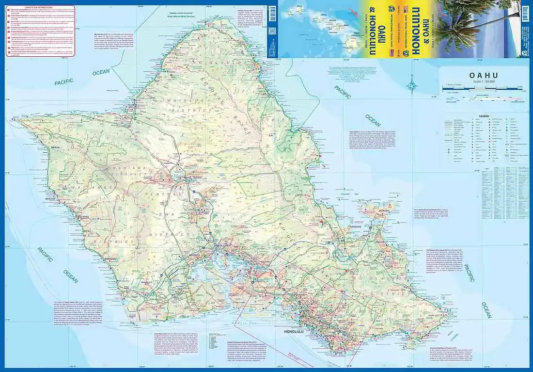 Honolulu & Oahu Travel Map