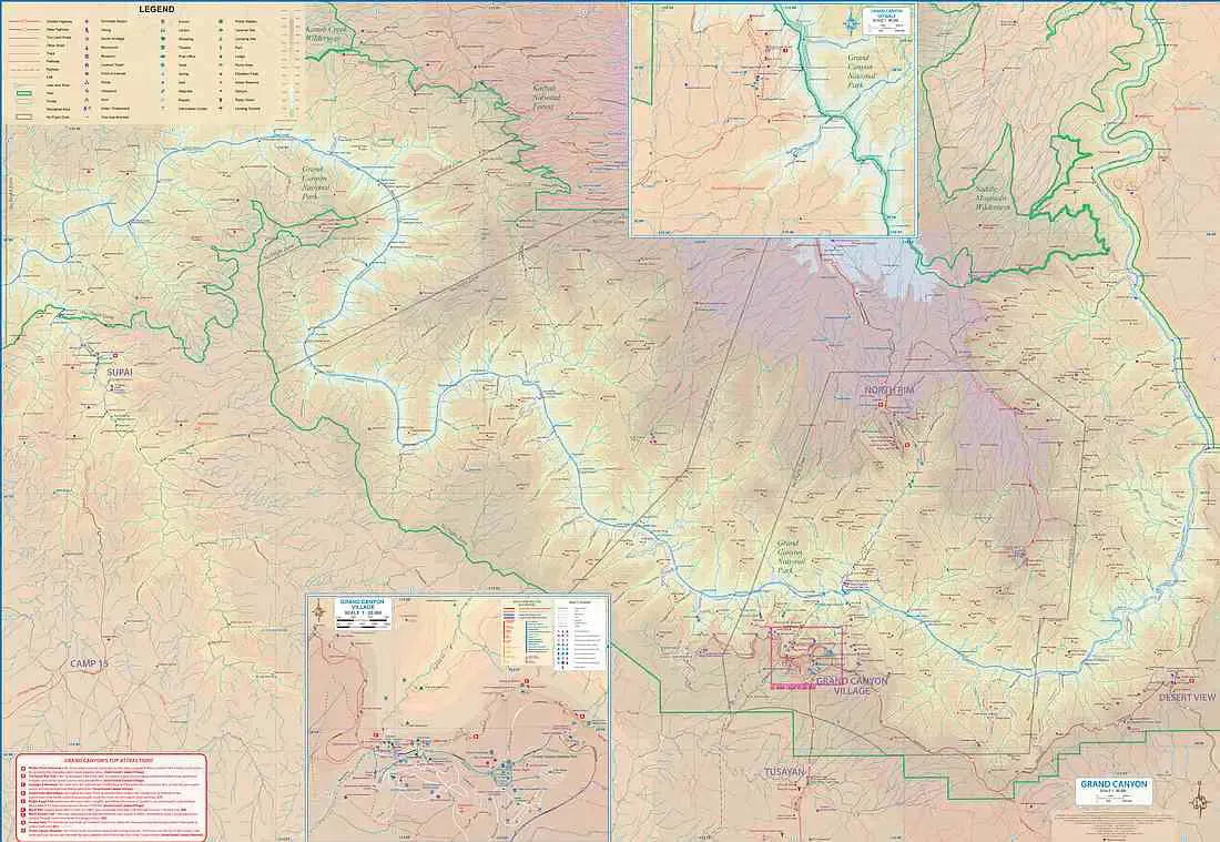 Grand Canyon & Arizona Travel Guide Map