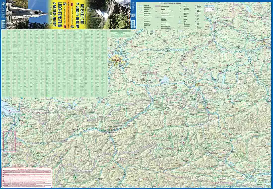 Liechtenstein & Western Austria Travel Map