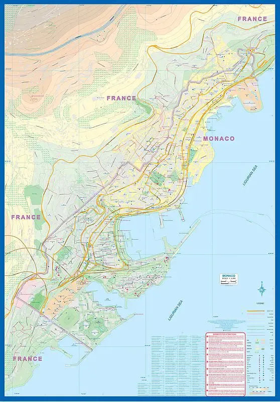 Monaco & French Riviera Travel Map