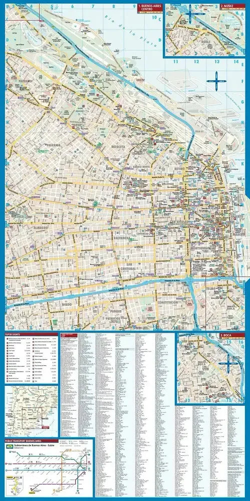 Buenos Aires Laminated City Map l Borch