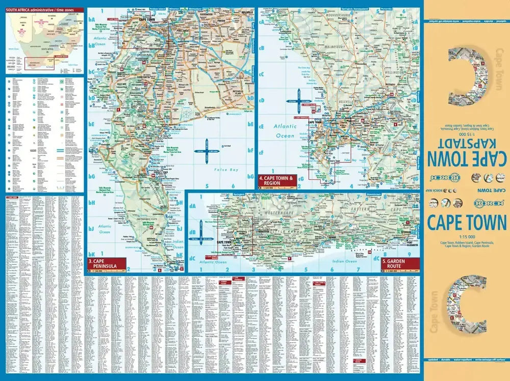 Cape Town Laminated City Map l Borch