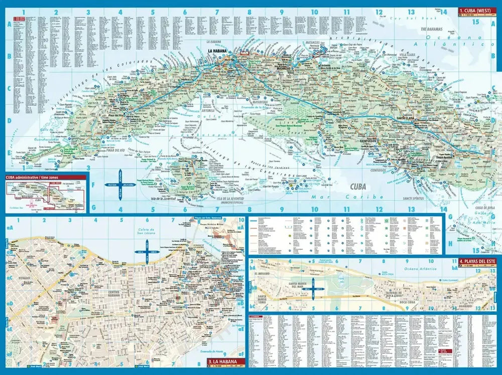 Cuba Laminated Travel Map l Borch